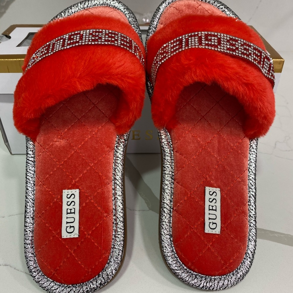 Guess Slippy Faux Fur slippers
